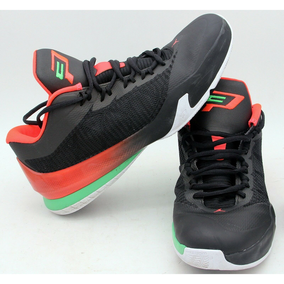 NIKE Jordan Men's CP3.VIII Basketball Shoe Black/Green/orange 684855-035 size 13 - Picture 2 of 11